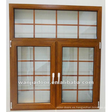 Diseño de rejilla de ventana de madera revestido de color francés (WJ-PCW-1516)